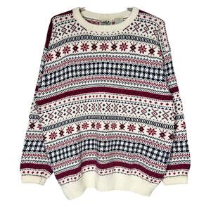 Vintage Nordic Pattern Sweater Northern Reflections Mens Size Large Indie Ski